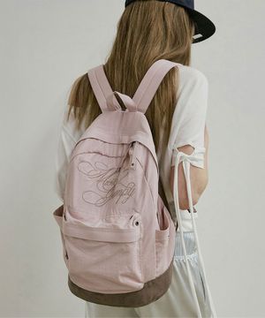 Grumpy Girl Nylon Backpack Matt Pink