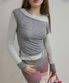Lazy Layered Tee Melange Gray