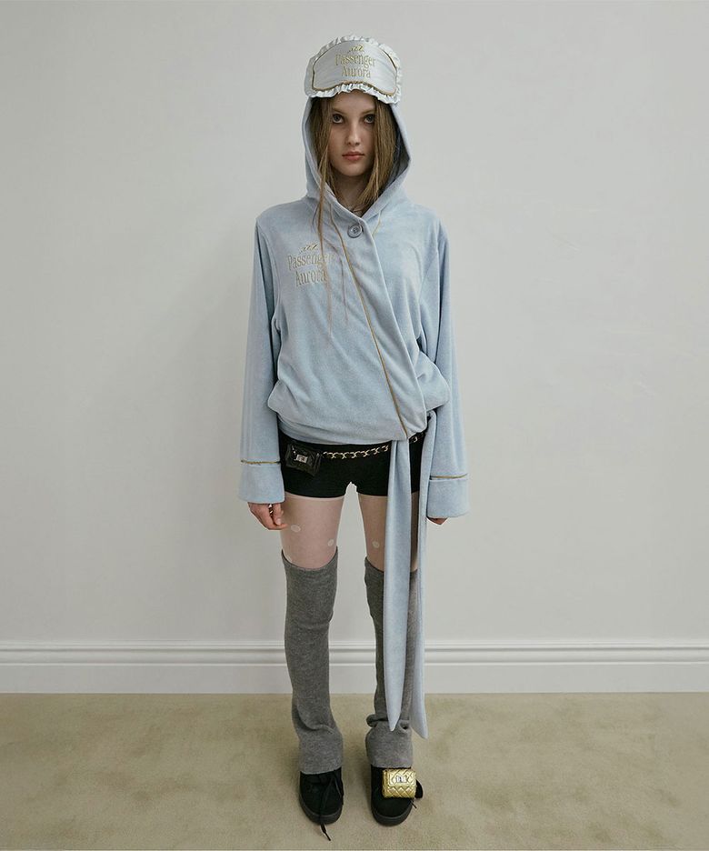 Bath Robe Hoodie Baby Blue(Aurora)