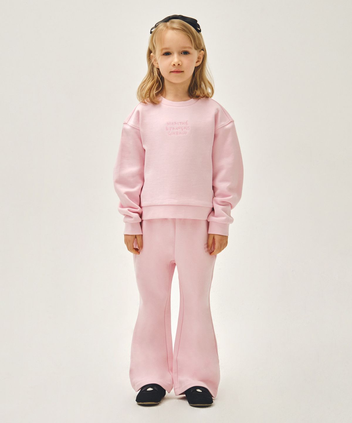 마리떼 키즈(MARITHÉ KIDS) KIDS W BOOTS CUT CROP SWEAT SET-UP pink