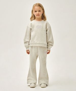 KIDS W BOOTS CUT CROP SWEAT SET-UP oatmeal