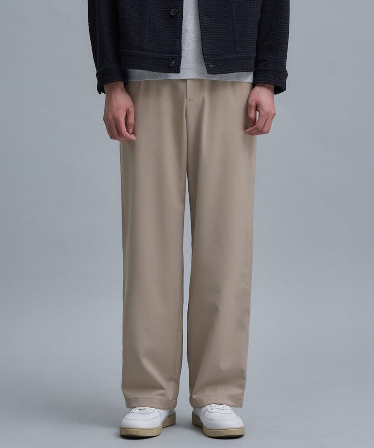 시프트지(SHIFT.G) Wool Blended Semi Wide Slacks  Beige