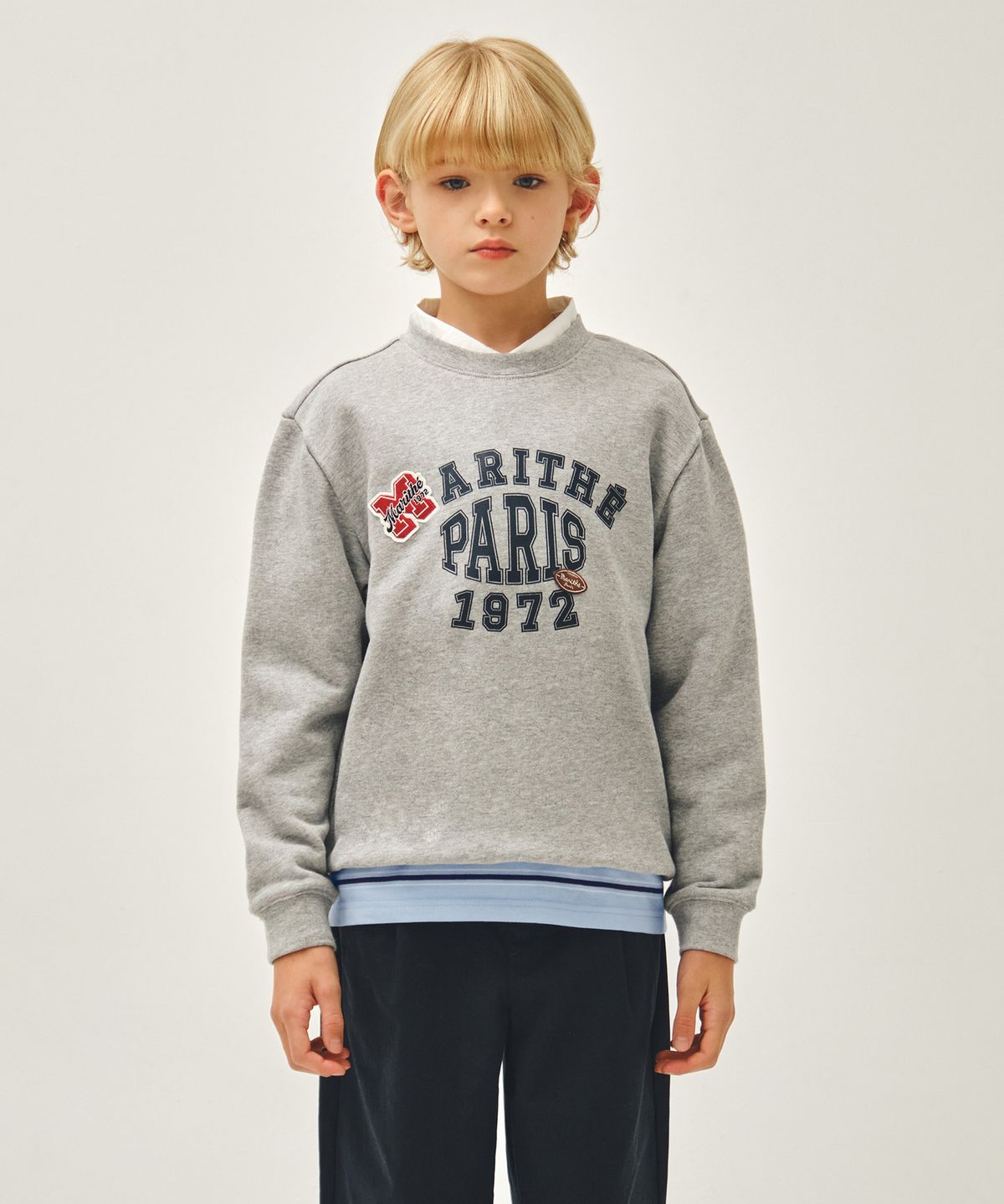 마리떼 키즈(MARITHÉ KIDS) KIDS LOGO PATCH GRAPHIC SWEATSHIRT heather gray