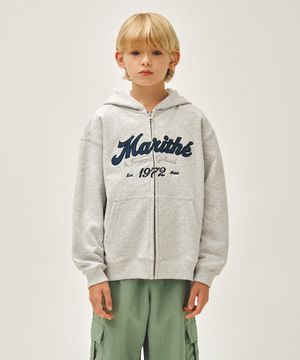 KIDS APPLIQUE LOGO HOODIE ZIPUP light heather gray
