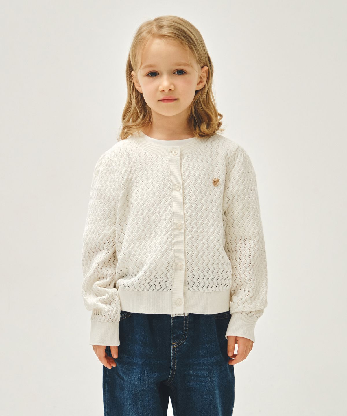 마리떼 키즈(MARITHÉ KIDS) KIDS W POINTELLE KNIT CARDIGAN ivory
