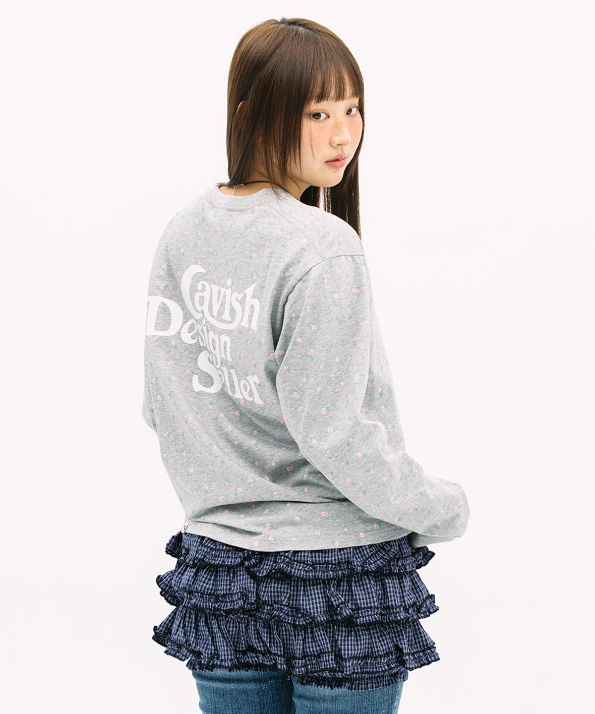 카비시(CAVISH) FLOWER SELLER LOGO LS TEE GREY(CV2GSUT551A)