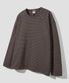 사이드 버튼 헨리넥 스트라이프 롱 슬리브 [브라운]