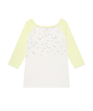 U NECK STAR RAGLAN LS TEE WHITE(CV2GSFT553A)