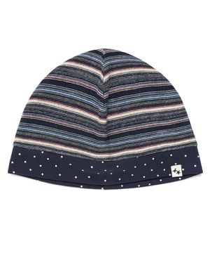 TWIN STAR STRIPED BEANIE NAVY(CV2GSUAB22A)