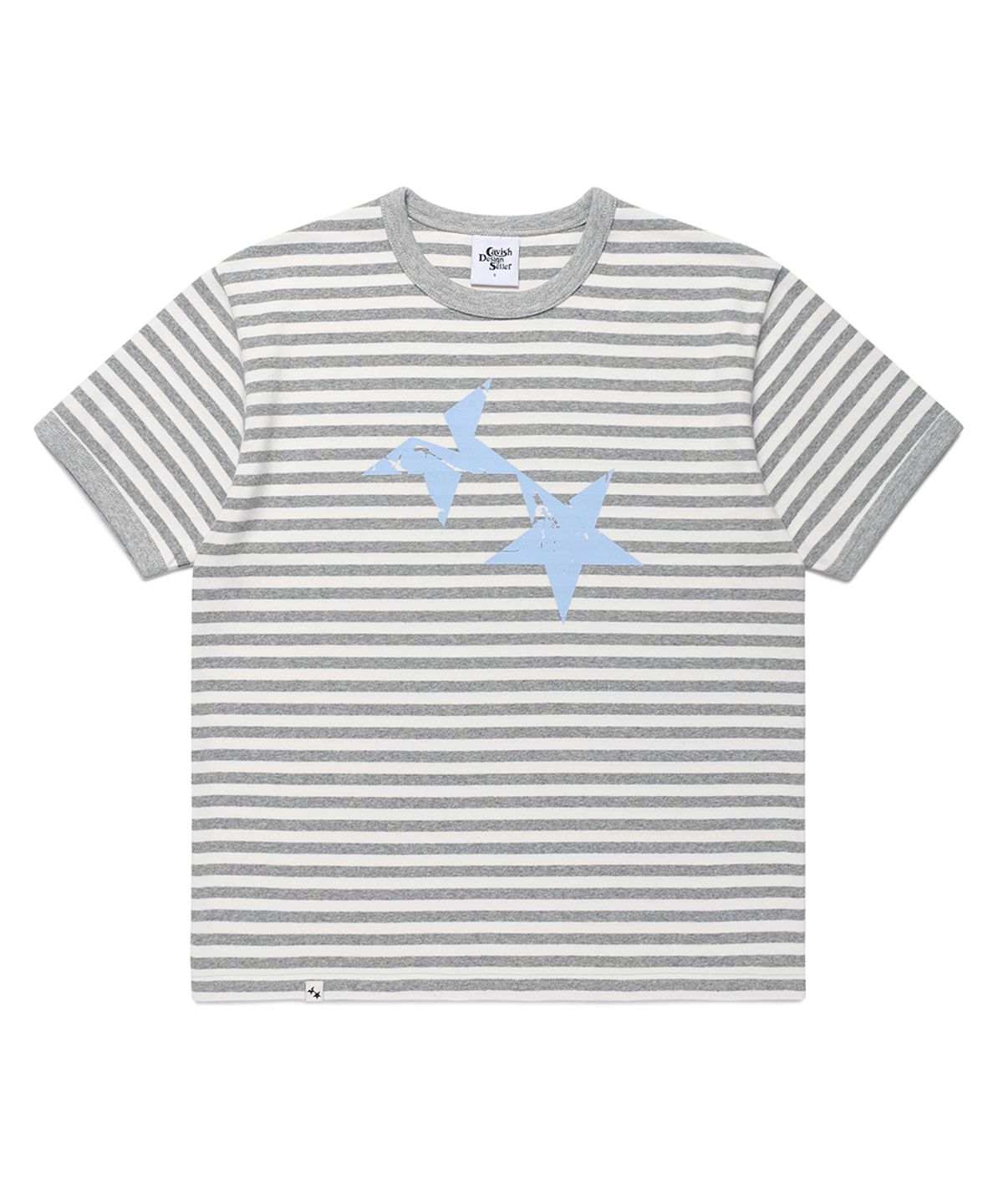 카비시(CAVISH) STRIPED TWIN STAR RINGER SS TEE LIGHT GREY(CV2GMUT505A)