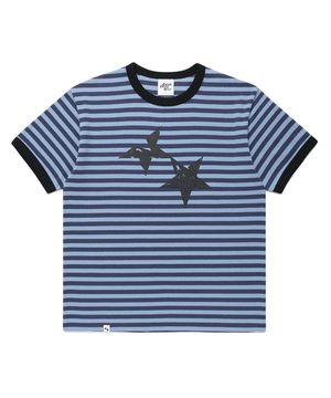 STRIPED TWIN STAR RINGER SS TEE BLUE(CV2GMUT505A)