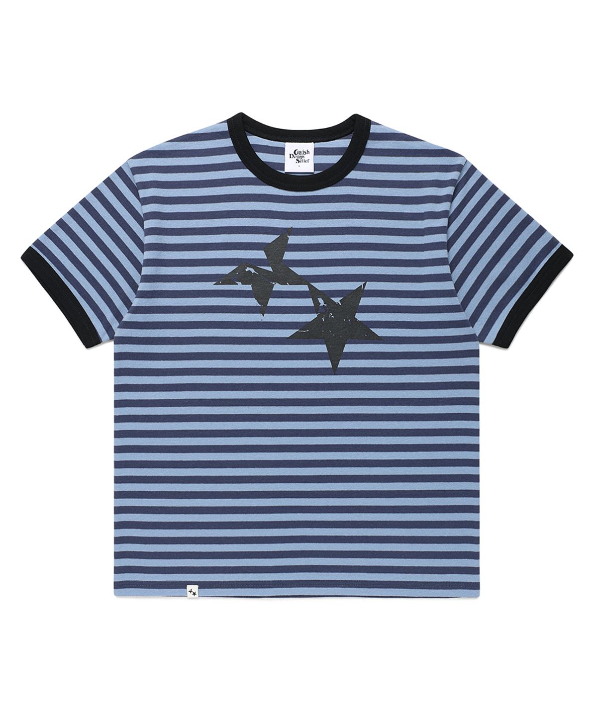 카비시(CAVISH) STRIPED TWIN STAR RINGER SS TEE BLUE(CV2GMUT505A)