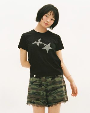 W TWIN STAR SS TEE BLACK(CV2GMFT516A)