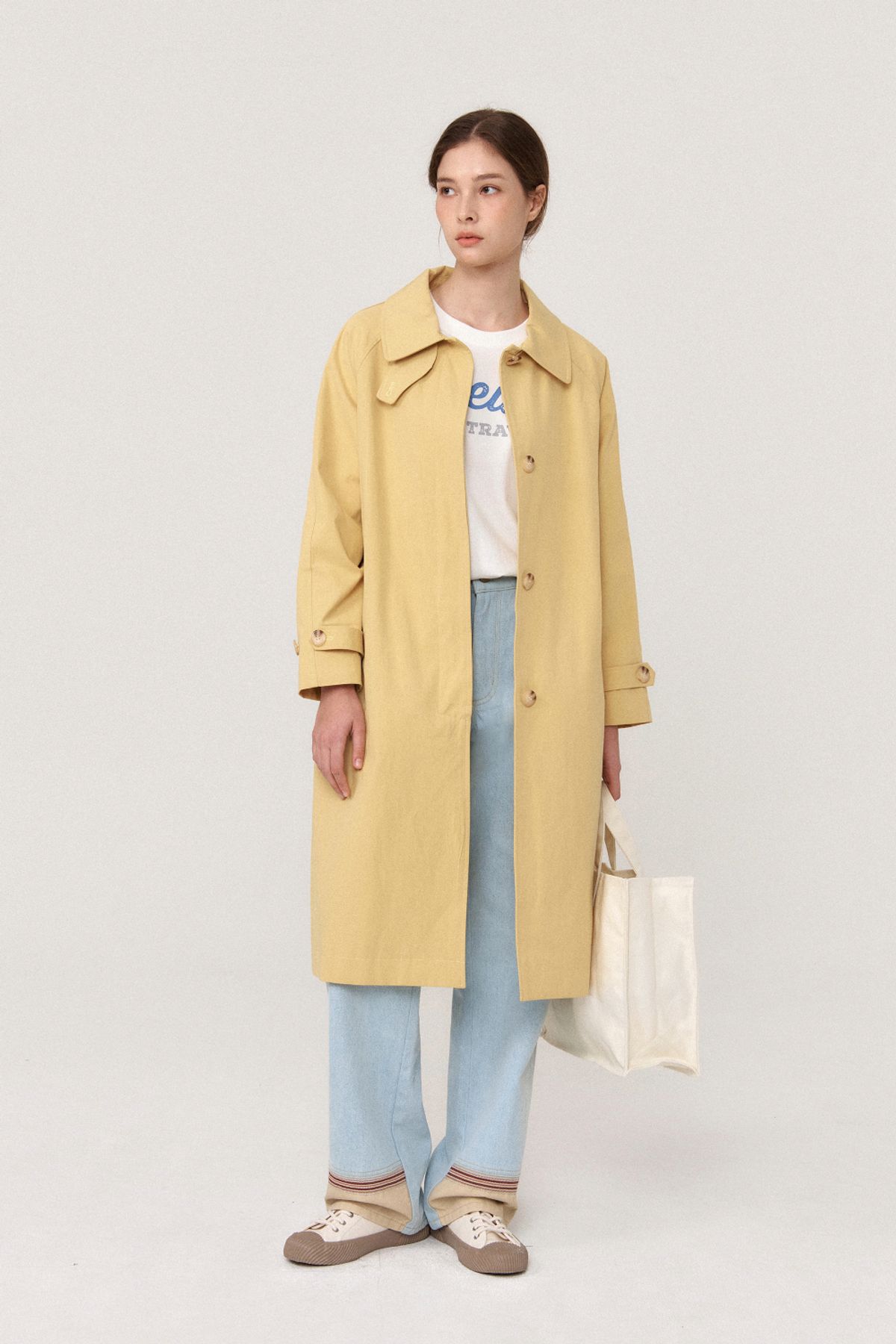 르몽생미셸(LE MONT ST MICHEL) MANOE - TRENCH COAT_Yellow