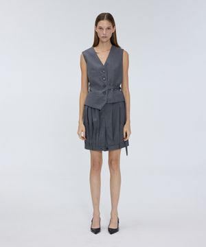 Balloon pin tuck skirt