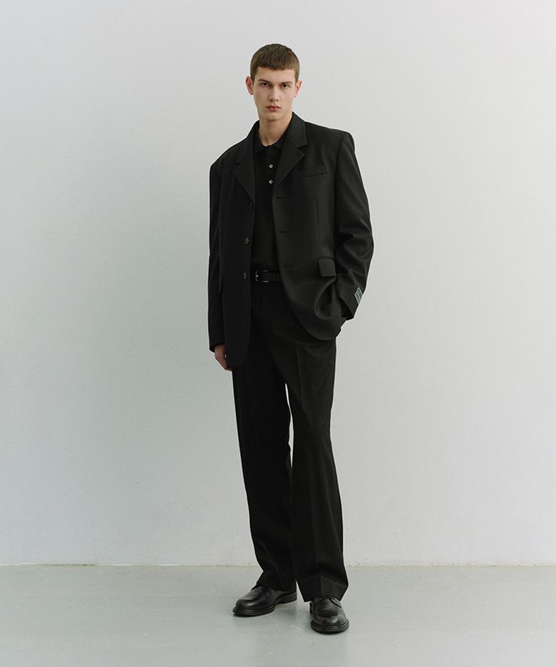 3 BUTTON WOOL BLAZER_UNISEX_UDJA6A103_BLACK