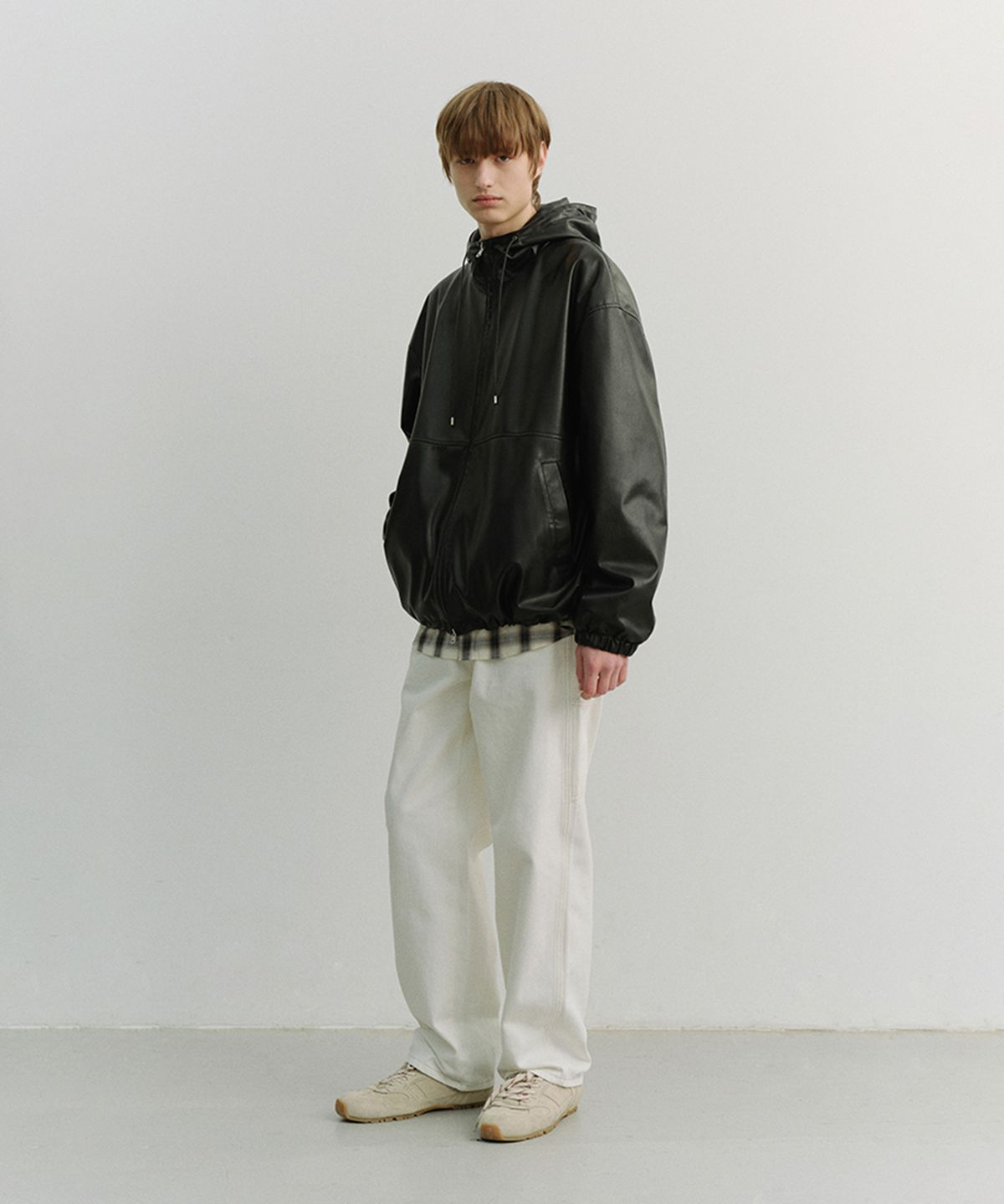 던스트 포 맨(DUNST FOR MEN) ALTER-LEATHER WINDBREAKER_UNISEX_UDJU6A101_BLACK