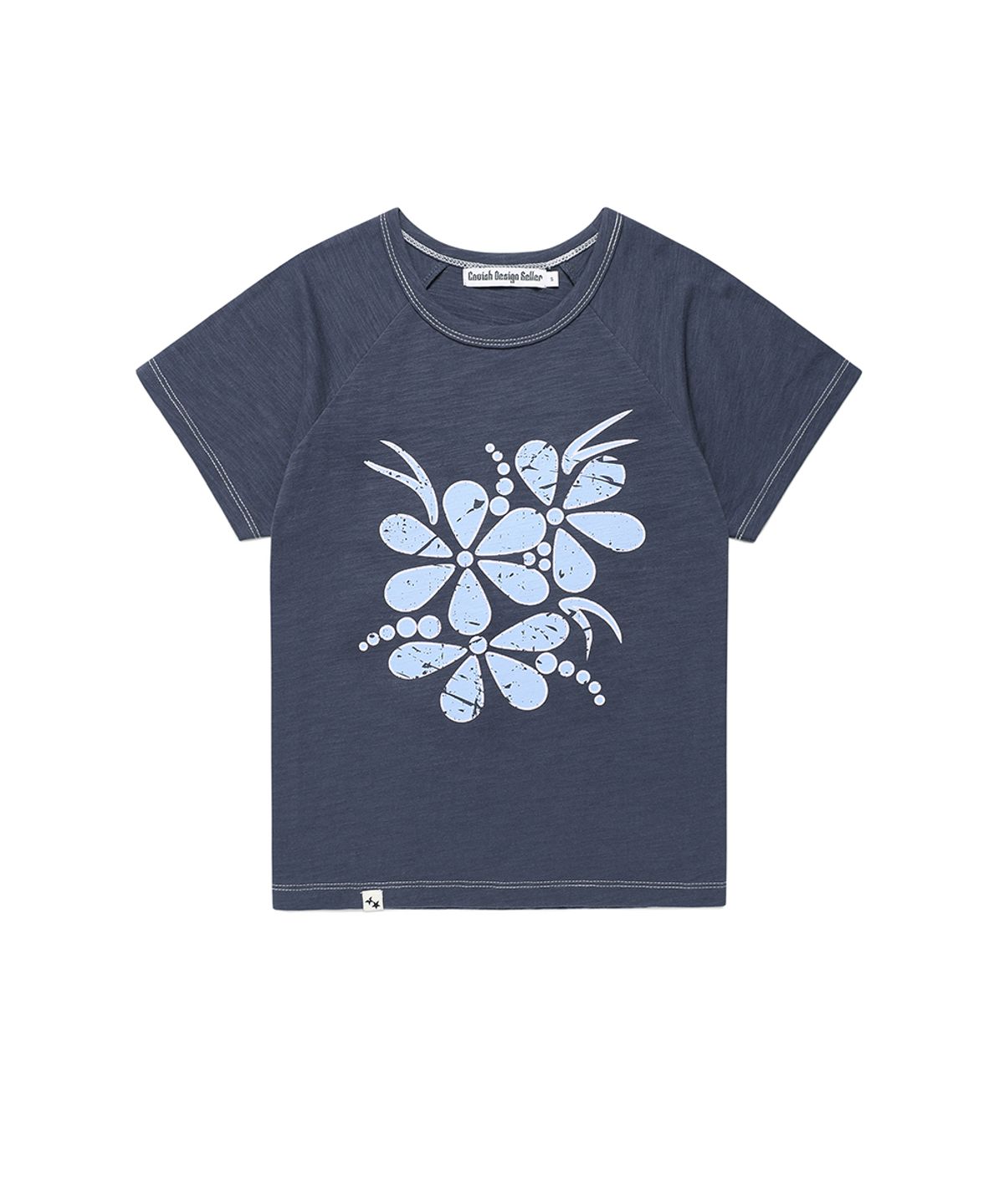 카비시(CAVISH) VINTAGE FLOWER RAGLAN SS TEE NAVY(CV2GMFT510A)