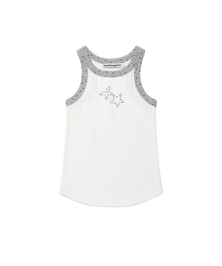 TWIN STAR SLEEVELESS TOP WHITE(CV2GMFT582A)
