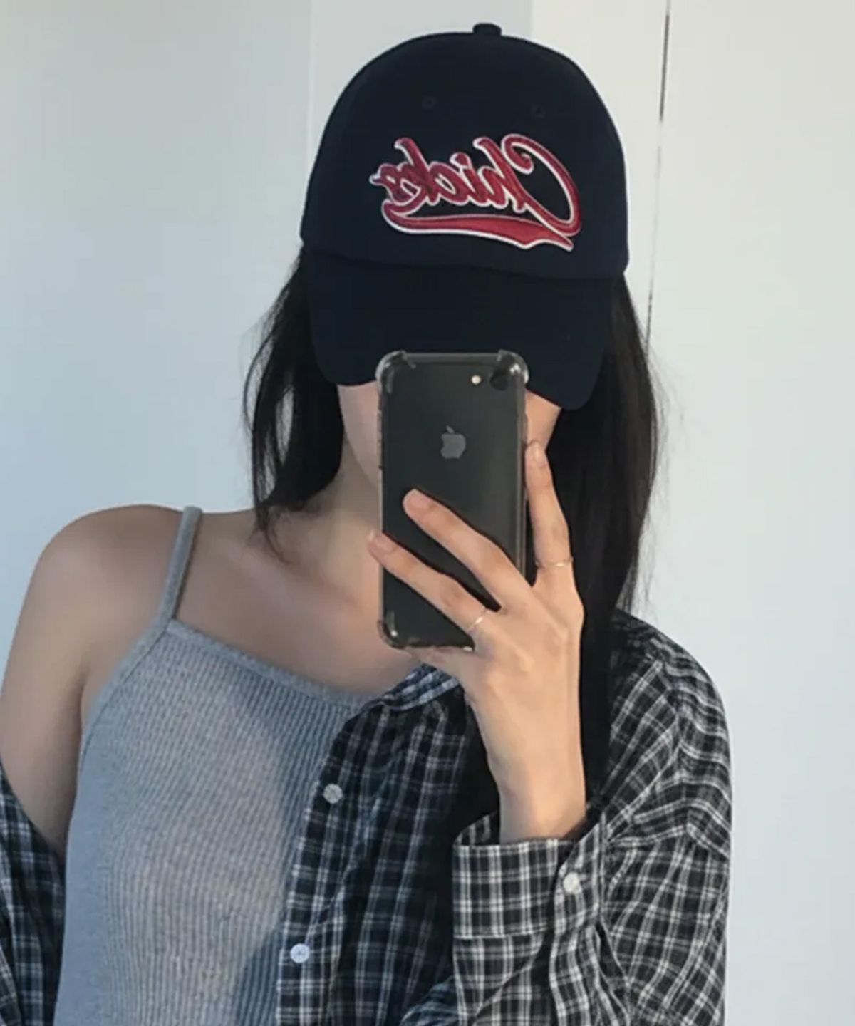 칙스(CHICKS) 테일자수 볼캡 네이비