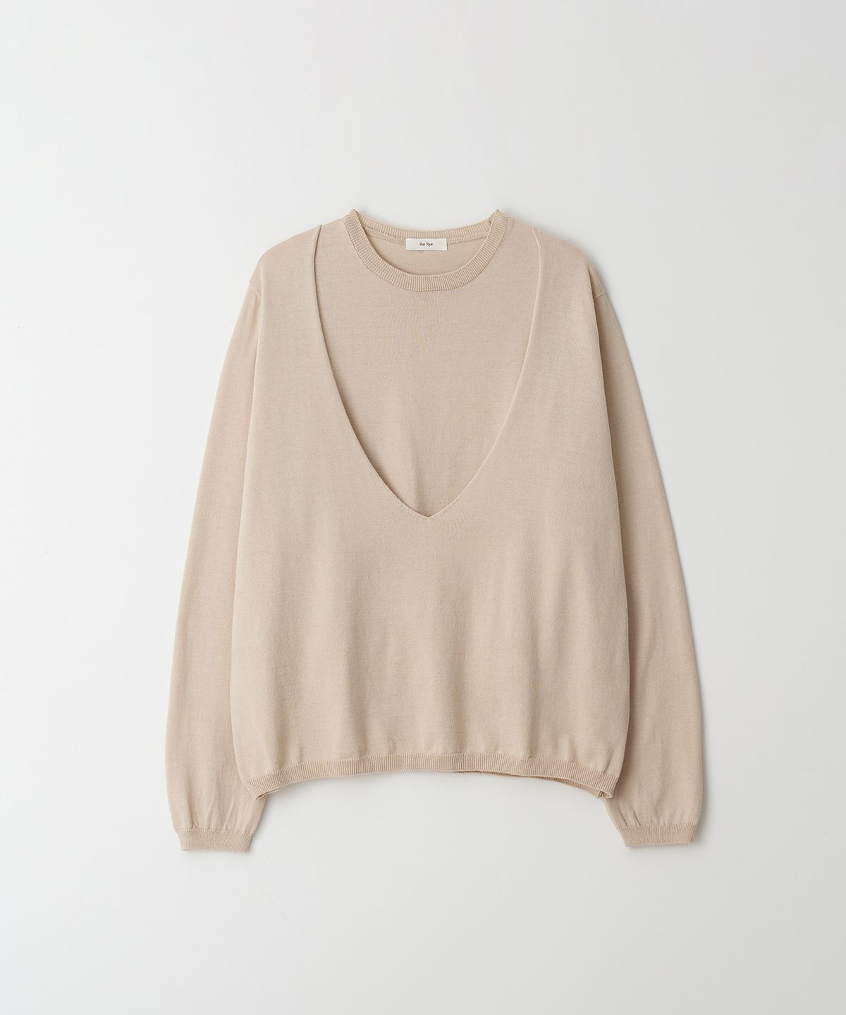 더라이(THERYE) Layered Loose Knit(Light beige)