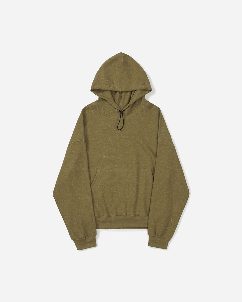 Cord waffle hoodie / Moss khaki