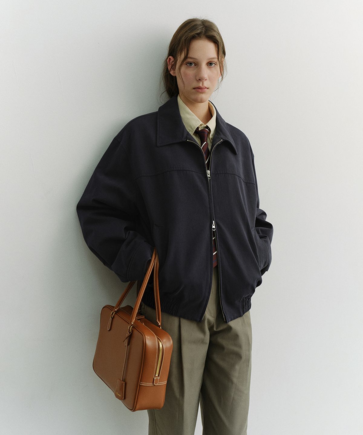 던스트(DUNST) UNISEX COLLARED BLOUSON JACKET_UDJU6A109_NAVY