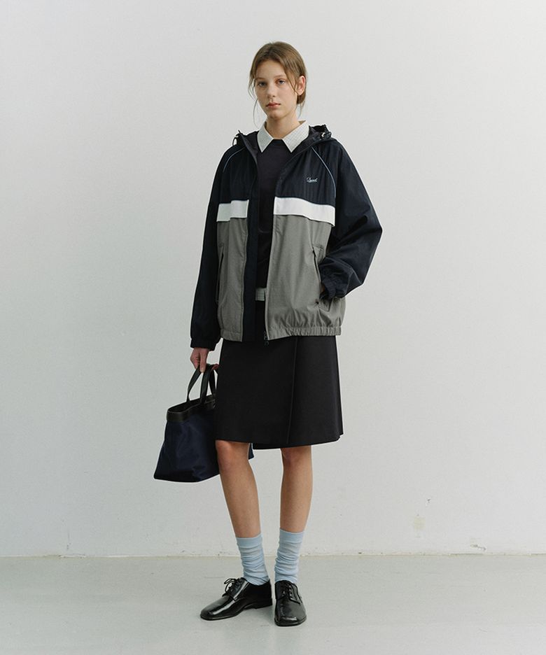 UNISEX BLOCKED WINDBREAKER_UDJU6A110_NAVY