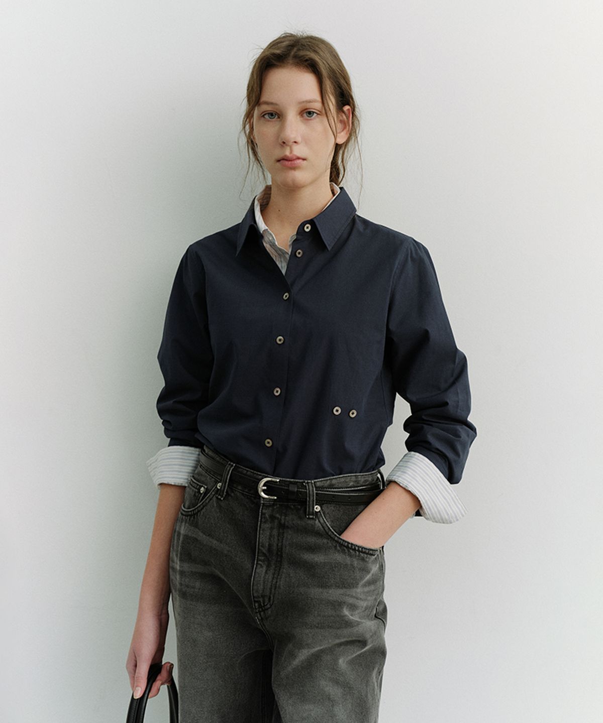 던스트(DUNST) 2-WAY ESSENTIAL SHIRT_UDSH6A201_NAVY