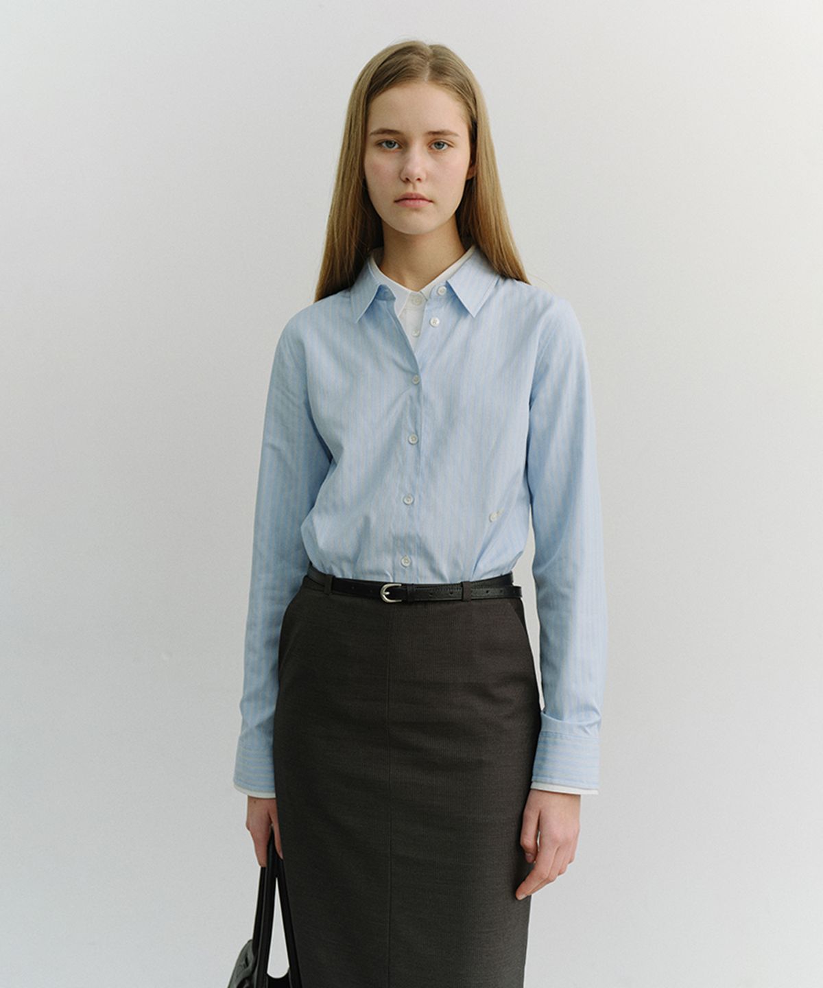 던스트(DUNST) 2-WAY ESSENTIAL STRIPED SHIRT_UDSH6A202_SOFT BLUE STRIPE