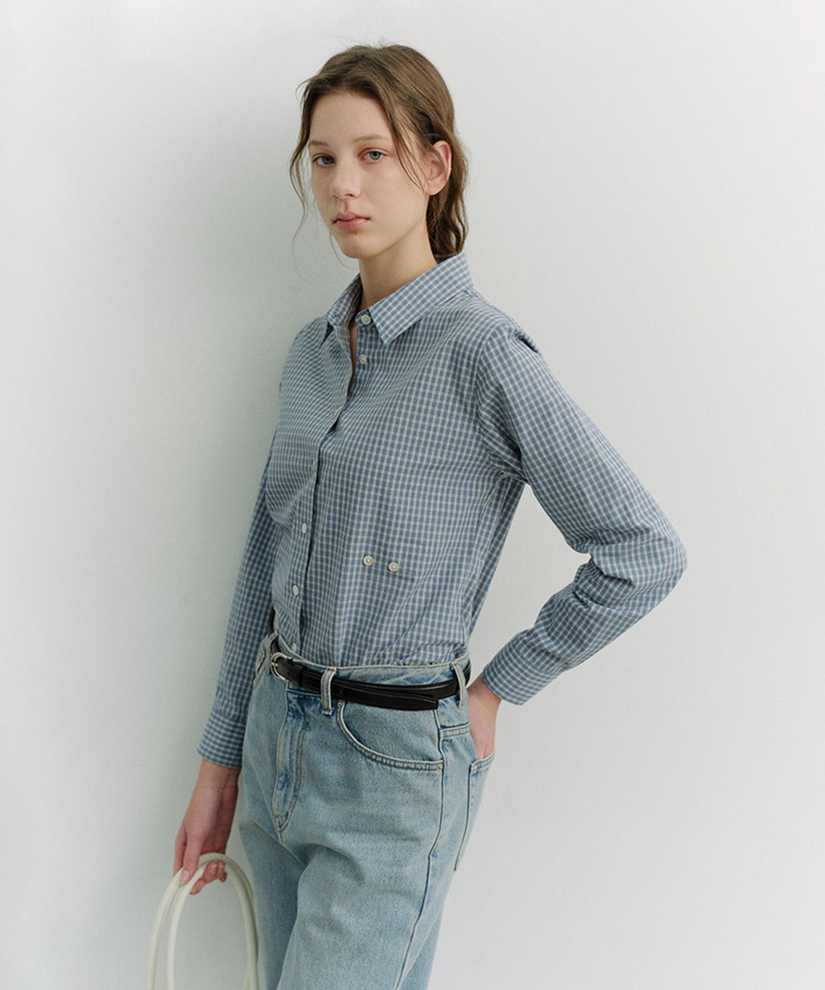 던스트(DUNST) 2-WAY ESSENTIAL CHECKED SHIRT_UDSH6A203_BLUE CHECK