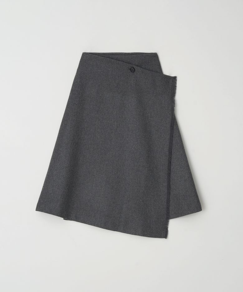 Botton Wrap Skirt(Gray)