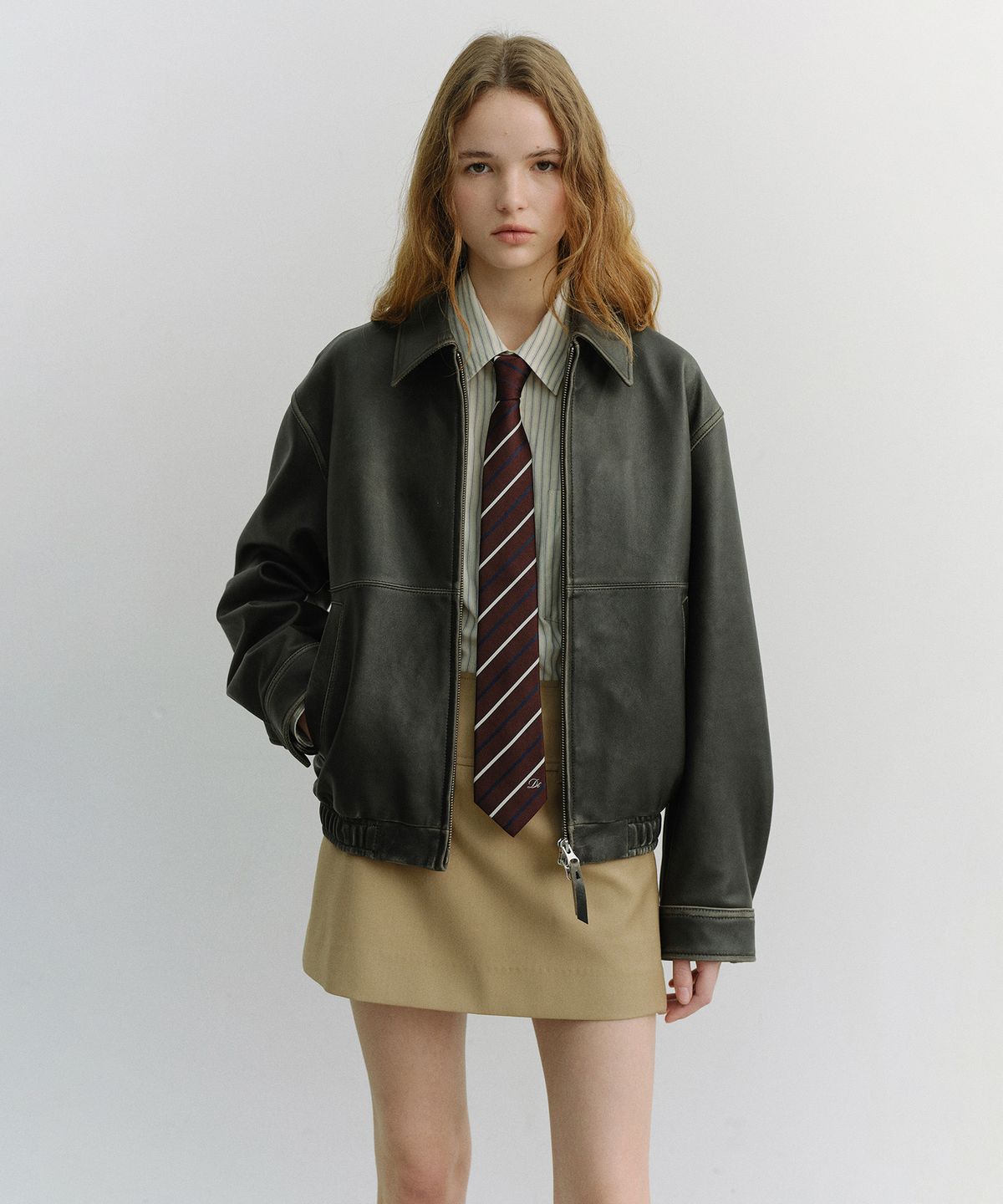 던스트(DUNST) STRIPED TIE_UDNE6E101_BURGUNDY