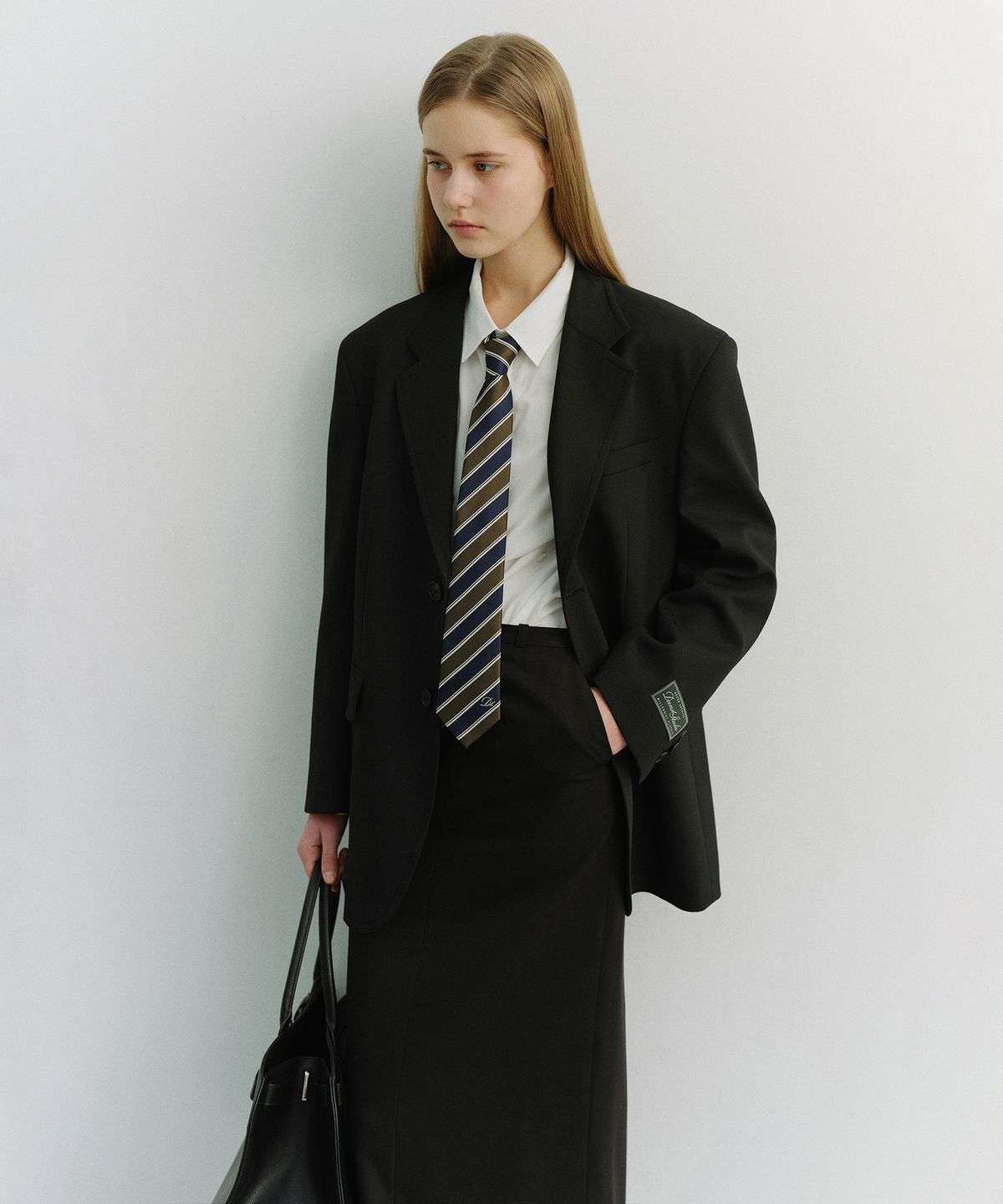 던스트(DUNST) STRIPED TIE_UDNE6E101_OLIVE