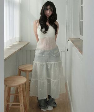 Flower lace layered dress_Ivory(OC25-OPS02)