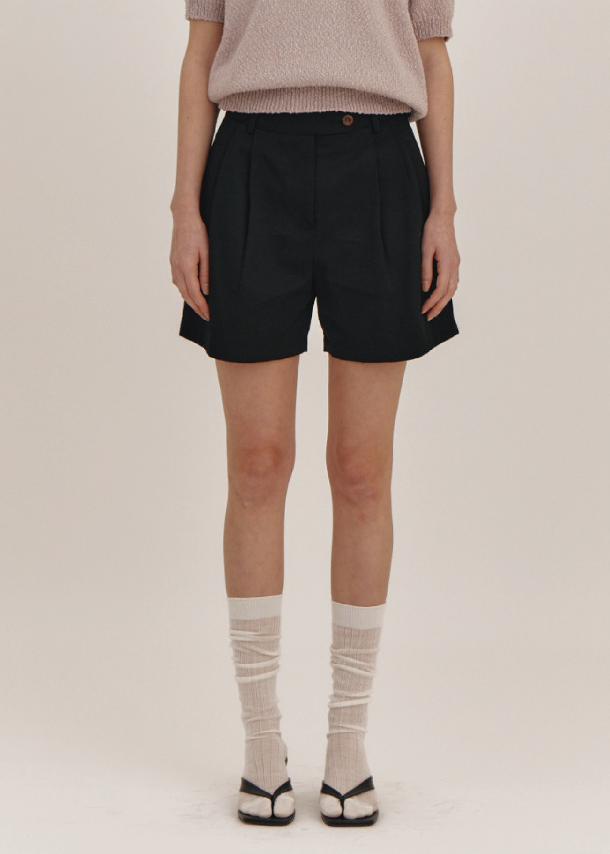 더라이(THERYE) Basic Cotton Shorts(Black)