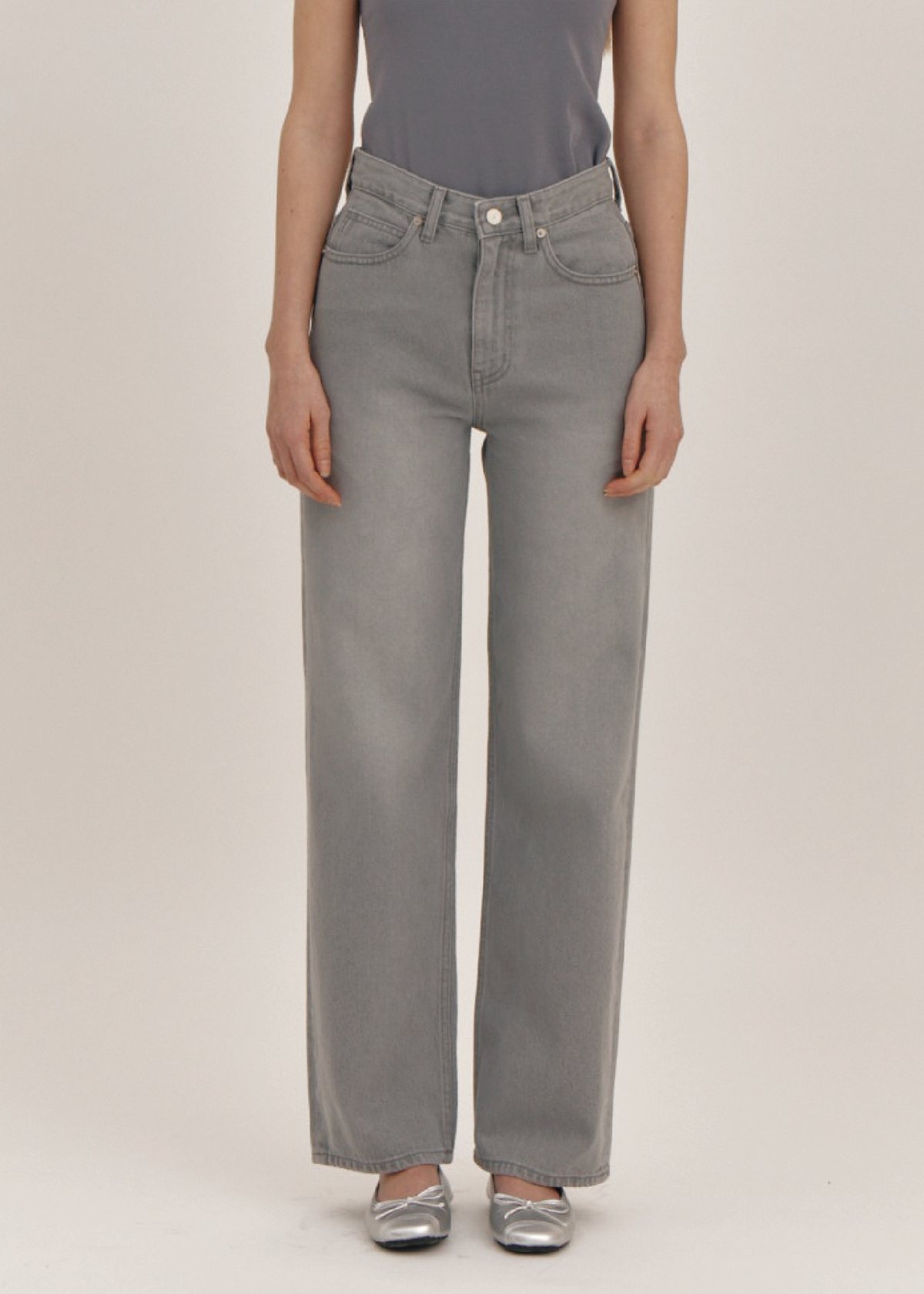 더라이(THERYE) Grey Wide Denim