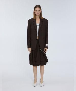 Layered skirt tuck pants