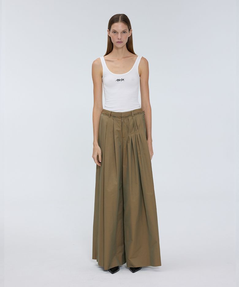 Wide pin tuck pants