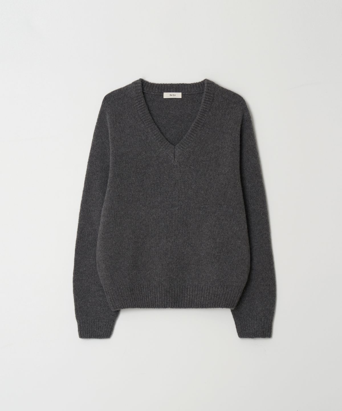더라이(THERYE) Wholegarment V-neck Knit(Charcoal)