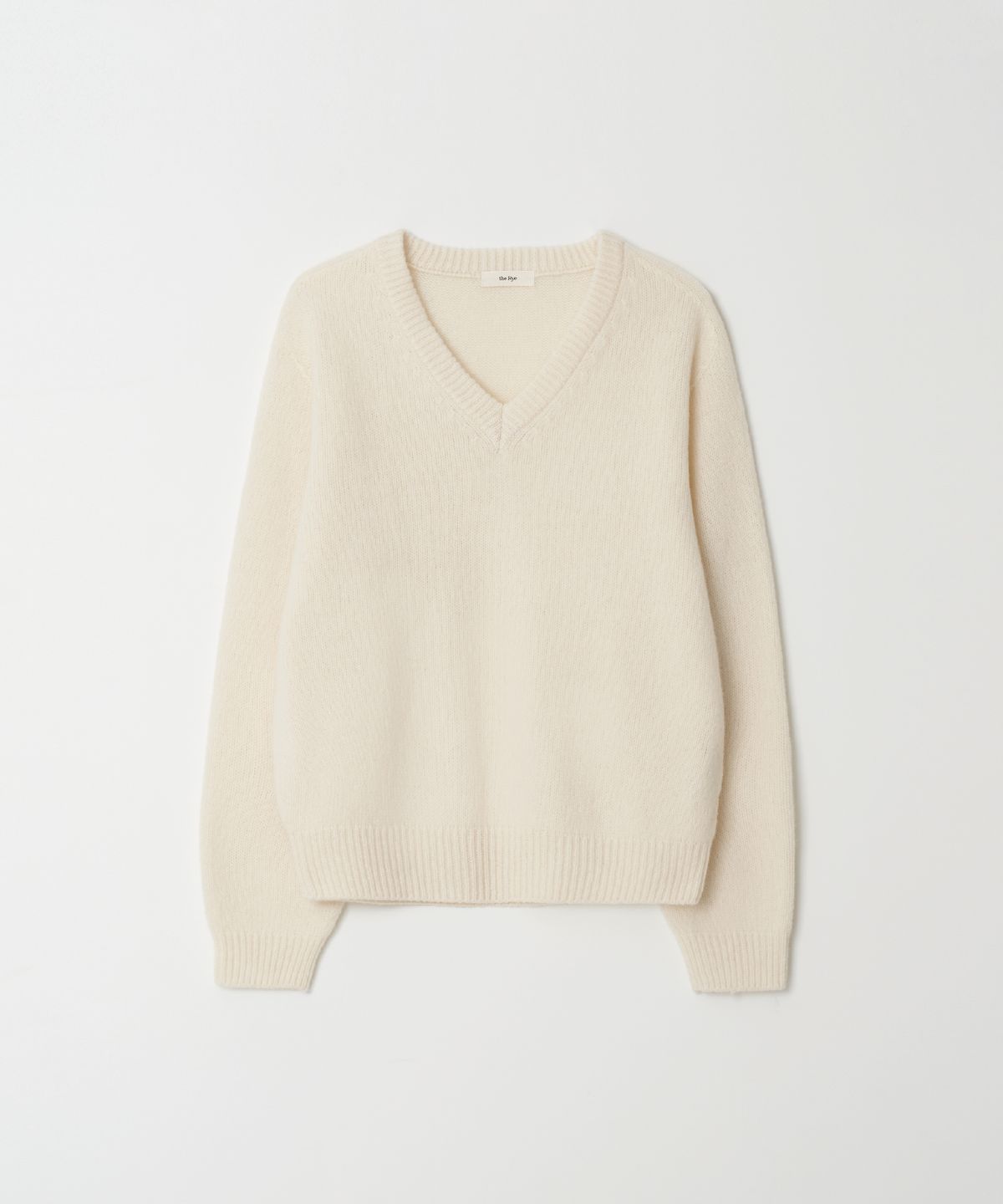더라이(THERYE) Wholegarment V-neck Knit(Ivory)