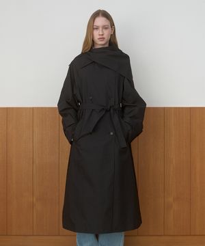 SCARF SET TRENCH COAT_BLACK