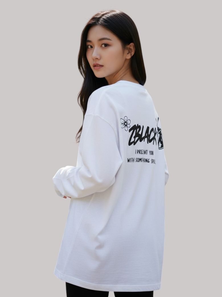 스프레이 그래피티  롱슬리브(WHITE)