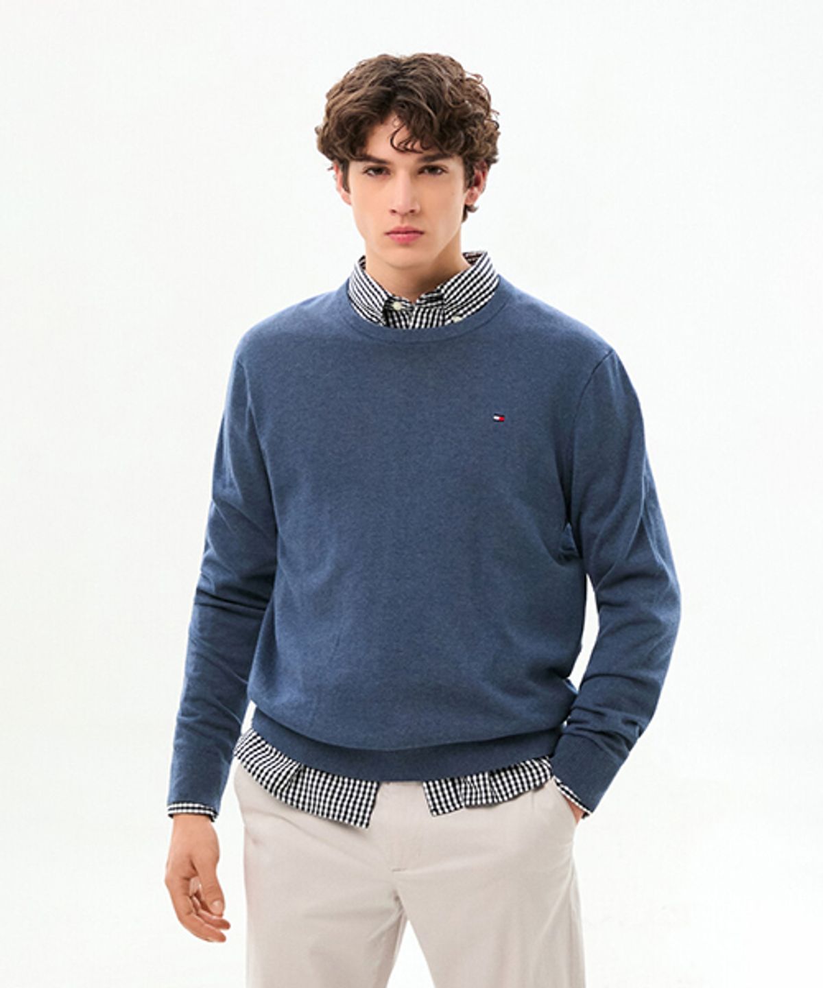 타미힐피거(TOMMY HILFIGER) 에센셜 코튼 크루넥 스웨터 (T12G0KPO100MT1DVI)