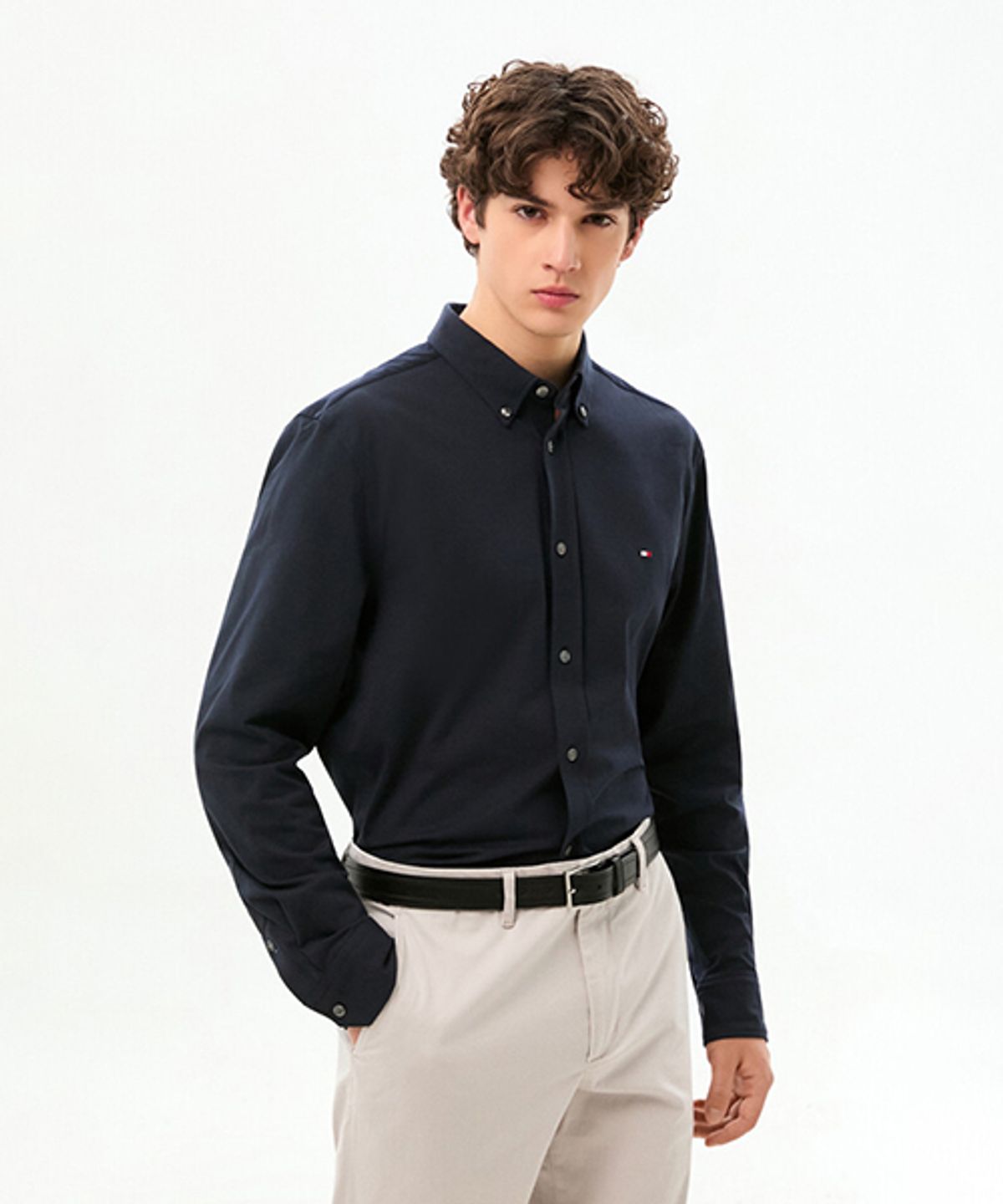 타미힐피거(TOMMY HILFIGER) [Slim fit] 퍼포먼스 인터록 셔츠 (T12G0WSH020MT1DW5)