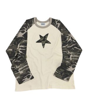 Star Camouflage Raglan T-shirt ((light beige))