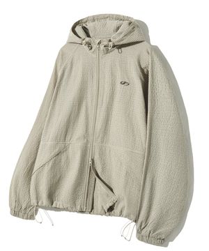 시어서커 체크 윈드브레이커-그린