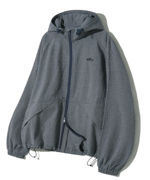 시어서커 체크 윈드브레이커-네이비