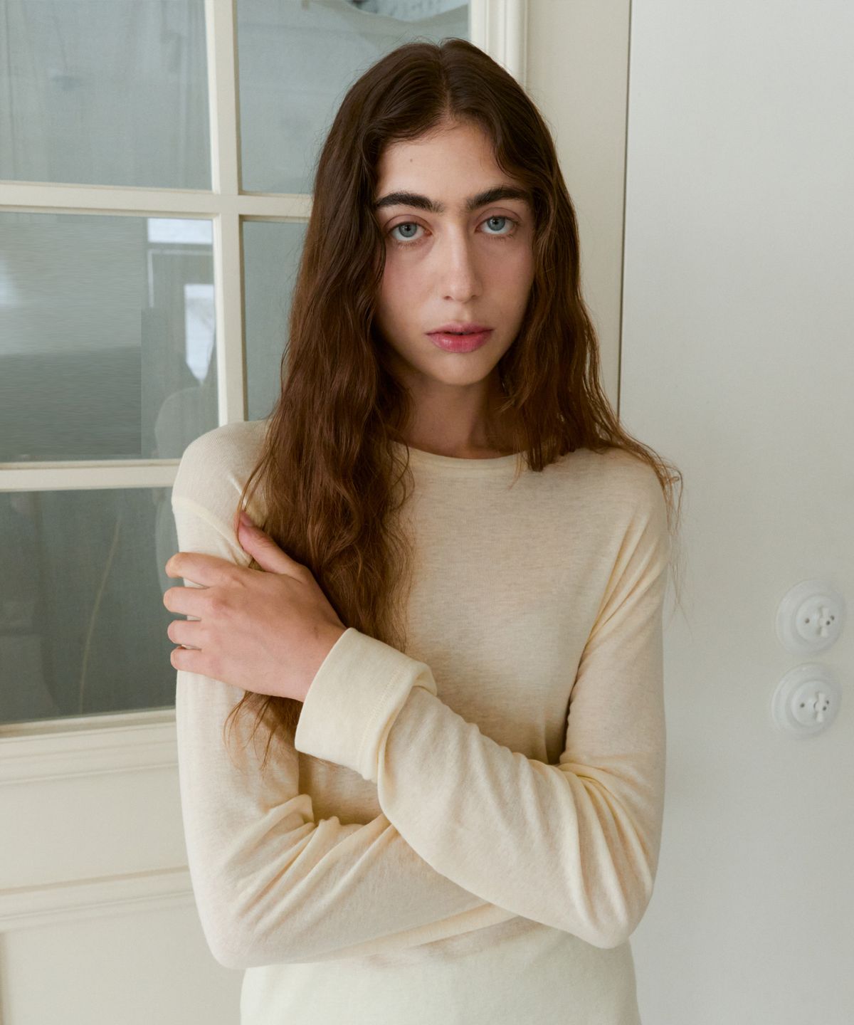 38컴온커먼(38COMEONCOMMON) Sheer Touch Long Sleeve (Light Yellow)