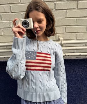 American Flag Cable Pullover(F) / WHKAG2293F